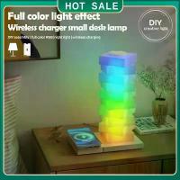 ราคา โคมไฟตั้งโต๊ะ LED ข้างเตียง, ใช้ในบ้าน, ที่ชาร์จไร้สาย, ไฟกลางคืน, ไฟรอบข้าง, RGB, โคมไฟโต๊ะข้างเตียงแบบหรี่แสงได้ DIY, เหมาะสำหรับตกแต่งห้องนอน (1732191020443993865)