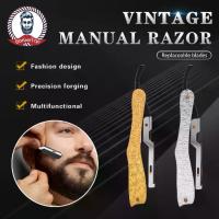 ราคา ที่ใส่มีดโกน, การออกแบบมีดโกนแบบเก่า, วัสดุเหล็กโลหะผสมย้อนยุค, เหมาะสำหรับการตัดผม, การออกแบบมีดโกนสมัยเก่า, ที่ใส่ใบมีดเครื่องมือตัดผม, สีสันสดใส, มีดโกน (1731873278958601809)