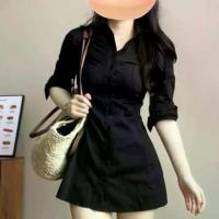 ราคา 【CODของแท้จากแบรนด์】เสื้อเดรสโปโลคอปกสไตล์อเมริกันย้อนยุค ชุดกระโปรงเชิ้ต ชุดเดรสสั้นรัดรูปกระชับสัดส่วน ลดน้ำหนัก ไซส์เล็ก เอวลอย โปรโมชั่นพิเศษ 50% (1732202088429946609)