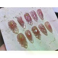 ราคา พร้อมส่งจากไทย เล็บปลอมสำเร็จรูป สีเจลแท้100% ลูกแก้วทะเล เล็บปลอมน่ารัก เล็บเจล เล็บปลอม เล็บปลอมสวยทรงแหลมยาว (1732254000967288741)
