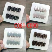 ราคา เล็บปลอม แฮนด์เมด สีพื้น ตาแมว 10 ชิ้น/เซ็ต เล็บปลอม มีกาว (1732749310258611217)