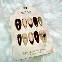 ราคา เล็บปลอม Handmade สายฝอ หรือเท่ (ไซด์ S,M,L) พร้อมอุปกรณ์ติดเล็บ (1731989647881438267)