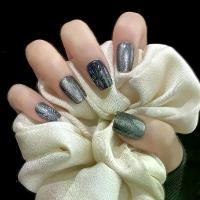 ราคา เล็บปลอม, เปลือกหอยถอดได้, สติ๊กเกอร์ติดเล็บ, แผ่นแปะเล็บ, เล็บสีเทาเข้มและสีดำ, สไตล์ตาแมว, ควัน, ค่อยๆ, สวมใส่ได้, ใหม่ในปี 2024 ทําเล็บ (1730271816704363312)