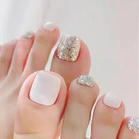 ราคา เคล็ดลับเล็บเท้า เล็บสวมใส่ได้ กลิตเตอร์สีเงิน สีทึบ สไตล์ Ins เล็บปลอม ถอดออกได้ เล็บฝรั่งเศส เล็บเท้าปลอม เล็บพีวีซีปลอม สำหรับเท้า (1731957513227503014)