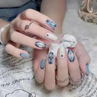 ราคา เล็บสวมใส่ได้, เพชรเกลือทะเล, สติ๊กเกอร์ติดเล็บฤดูใบไม้ผลิและฤดูร้อน, สีฟ้า, เล็บปลอม, สติ๊กเกอร์ติดเล็บโดปามีน, เล็บสำเร็จรูปสด (1731783539575719158)