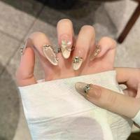 ราคา เล็บปลอม, แฮนด์เมด, รูปทรงวงรี / สามเหลี่ยม, สไตล์ผีเสื้อ, สีแชมเปญ, อัลมอนด์ฝรั่งเศส, ตาแมว, พร้อมชุดต่อกาว, สว่านเล็บอะคริลิค, อุปกรณ์ทำเล็บ, กดบนเล็บ (1732325999885386889)