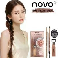 ราคา ดินสอเขียนคิ้ว แบบหมุน แถมไส้ดินสอ + บล็อกคิ้ว 3ชิ้น พร้อมไส้ดินสอเปลี่ยน3แท่ง Novo Fashion Brow Eyebrow no.5146 โนโว (1732572719595750995)