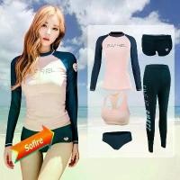 ราคา ชุดดำน้ำสีชมพูสำหรับผู้หญิง 5 ชิ้น แยกแมงกะพรุน แขนยาว ป้องกันแสงแดด ชุดดำน้ำแบบอนุรักษ์นิยม ชุดว่ายน้ำสลิม (1729744883381144573)