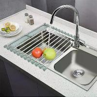 ราคา ที่คว่ำจานสแตนเลสแบบพับได้ ชั้นวางอบแห้งแบบม้วน ที่วางอ่างล้างจานในครัว ที่เก็บชาม เครื่องใช้บนโต๊ะอาหาร ที่เก็บจาน (1729607247353448942)