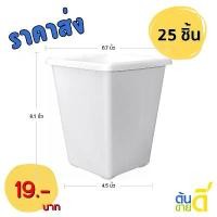 ราคา กระถาง กระถางต้นไม้ กระถางสี่เหลี่ยมทรงสูง 7 นิ้ว สีขาว 25 ใบ ชิ้น อัน (1732732426436379740)