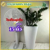 ราคา กระถางทรงกรวยลายหนังช้าง ขนาด 15 นิ้ว ไซส์( สูง 60 เซนติเมตร ) กระถาง 2ชั้นไม่รั่วซึม หรูหราวางได้ทั้งในบ้านและกลางแจ้ง พลาสติกอย่างดี ขนาดใหญ่ มี 3 สี ขาว เทา ดำ เหมาะสำหรับต้ (1732094088875574385)