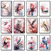 ราคา ภาพวาดโปสเตอร์สีน้ำ, นกและนกยูง, ดอกซากุระบาน, นก Toucan, นกยูง, ภาพศิลปะบนผนัง, เหมาะสำหรับตกแต่งบ้านห้องนั่งเล่น, ไม่มีกรอบหรือกรอบไม้ด้านใน, โปสเตอร์พิมพ์ลาย (1731848741806703986)
