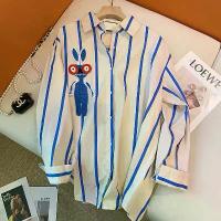 ราคา เสื้อเชิ้ต กระต่าย ลายทาง สีฟ้า สีตัดกัน เสื้อเชิ้ตทรงหลวม สำหรับผู้หญิง (1732053611393288384)