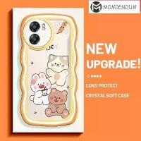 ราคา เคสสำหรับ OPPO A57 2022 A77 2022 A57s A77E A77S A56s เคสลายแมว กระต่าย หมี ขอบคลื่นสี เคสโทรศัพท์กันกระแทกแบบนิ่ม เคสซิลิโคน TPU ใส (1729644014888127375)