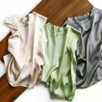 ราคา เสื้อกล้ามผ้าไหมหม่อน, สำหรับสุภาพสตรี, เสื้อชั้นในผ้าซาติน, เสื้อผ้าผู้หญิง, เสื้อแขนกุด, เสื้อยืดผ้าซาตินฤดูร้อน, [COD] (1732675695258994613)