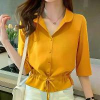 ราคา เสื้อเบลาส์ลำลองสำหรับผู้หญิง, แฟชั่นใหม่, ครึ่งแขน, เสื้อชั้นฐานชีฟอง, เสื้อเชิ้ต OL ออฟฟิศ, พลัสไซส์, ชุดทำงาน, เสื้อผ้าผู้หญิง (1732681473922336193)