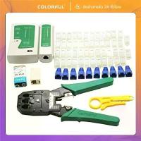 ราคา คีมเข้าหัวแลนครบชุด คีมเข้าหัวสายแลน CAT5 CAT6 RJ45 RJ11 พร้อมเทสสาย มีดปลอก หัวแลน+บูท เหมาะสำหรับติดตั้งบ้าน/ออฟฟิศ (1732670334212999049)