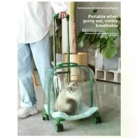 ราคา กระเป๋าใส่สัตว์เลี้ยง ใส กรงแมวมีล้อและช่องระบายอากาศ พร้อมเบาะถอดได้ เหมาะสำหรับการเดินทางและอุปกรณ์เสริมในรถยนต์ สำหรับสุนัขและแมวขนาดเล็ก (1731507546047808632)
