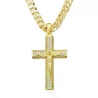ราคา สร้อยคอโซ่จี้ไม้กางเขนเพชรชุบทอง เครื่องประดับผู้ชาย (1731994351585100994)