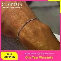 ราคา สร้อยข้อมือสแตนเลส, ELANDIS, เครื่องประดับผู้ชาย, ไม่ซีดจาง, โซ่คิวบามินิมอล.มม., ทองคำขาว, , YK2 (1730631384842013514)