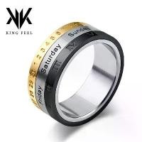 ราคา แหวนปฏิทินเหล็กไททาเนียม แหวนเวลาเลขโรมัน เครื่องประดับผู้ชาย 2024 (1730222494069722070)