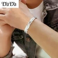 ราคา สร้อยข้อมือผู้ชาย เงิน 92.5% อิตาลี ดีไซน์ขนนก เครื่องประดับผู้ชาย ของแท้ (1732379589003150879)