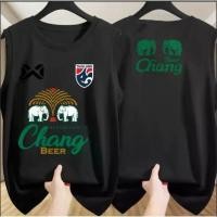 ราคา เสื้อกั๊กแขนกุด Chang เบียร์ สีดำและสีขาว คอเหลี่ยม เสื้อกั๊กผ้าฝ้ายพิมพ์ลาย แขนกุด ระบายอากาศ ใส่สบาย เหมาะสำหรับงานเบียร์ เสื้อยืด (1731374224868279546)
