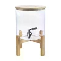 ราคา โถจ่ายน้ำหวาน โหลแก้วจ่ายน้ำ โถแก้วจ่ายน้ำหวานมินิมอล โถแก้วจ่ายน้ำมีก็อกพร้อมฐานตั้งไม้ ขนาด 5 ลิตร โถ ใส่ ถัง ชง (1730017286185585047)