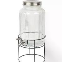 ราคา โถจ่ายน้ำหวาน โหลแก้วจ่ายน้ำ โถแก้วจ่ายน้ำมีก็อกพร้อมฐานตั้ง ขนาด 5.5 ลิตร โถ ใส่ (1729735297981450647)