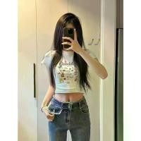 ราคา เสื้อรัดรูป, ฤดูร้อนสไปซ์, เสื้อยืดแขนสั้นผู้หญิง, รัดรูป, สไตล์น่ารักและเซ็กซี่, เสื้อผ้ารัดรูป, เครื่องเทศ, เสื้อผ้าสำหรับผู้หญิง (1731649333142718475)