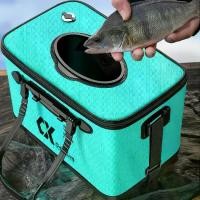 ราคา ชุดตกปลา ถังปลาสด ขนาดกะทัดรัด ทำจากวัสดุ EVA มีกระเป๋าข้าง ช่องระบายอากาศ และผนังถังหนา เหมาะสำหรับการเสริมแรง เหยื่อ ตก ปลา นิล ธรรมชาติ ตะกร้อ วิ่ง ปลา นิล (1732093076051691231)