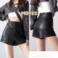 ราคา ยางกัด MoYES กางเกงขาสั้นหนัง PU สีดำ สำหรับผู้หญิง มาใหม่ ขากว้าง กางเกงเอวสูง ผู้หญิง เอวสูง เอวยางยืด pants ใส่สบาย shorts กระเป๋าข้าง ขาสั้น กางเกงช้าง เก็บพุง barbie พลัสไซส (1732242207512102157)