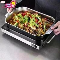 ราคา กระทะย่าง กระทะอบปลาสี่เหลี่ยม สแตนเลส ย่าง ถาดย่างไม่ติด อุปกรณ์เตาอบ เครื่องมืออบในครัวแผ่นปลาสแตนเลสที่หนาขึ้นสองหูยาวบาร์บีคิวรูปสี่เหลี่ยมผืนผ้าหม้อปลาสแตนเลสที่มีฝาครอบสี่เ (1731541082447774912)