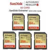 ราคา SanDisk Extreme SD Card SDHC / SDXC 32GB , 64GB , 128GB เมมโมรี่การ์ด (SDSDXVA) กล้องถ่ายภาพ DSLR 4K (1731531040165039038)