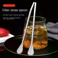 ราคา หลอดดื่มสแตนเลส ทนทาน ทำความสะอาดง่าย ช้อน ใช้ซ้ำได้ ล้างทำความสะอาดได้ พร้อมตัวกรอง Yerba Mate Bombilla มะระบอมบาต พร้อมแปรง ตัวกรองชา อุปกรณ์บาร์ 2/4 ชิ้น (1732440047462876201)