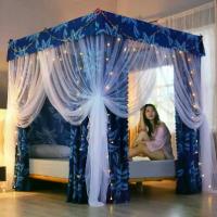 ราคา [COD] มุ้งเจ้าหญิง มีม่าน 2 ชั้น มุ้งกันยุง มุ้ง4เสา มุ้งสี่เสา มุ้ง5ฟุต มุ้งวินเทจ มุ้งประดับห้องนอน Mosquito Net แข็งแรง ทนทาน ประกอบง่าย (พร้อมโครงเสา + ไฟประดับ) (1732202124369037085)