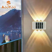 ราคา Aooyoo 10LED โคมไฟติดผนังพลังงานแสงอาทิตย์ กันน้ำกลางแจ้ง เซ็นเซอร์วัดแสง โคมไฟติดผนัง แสงสว่างขึ้นและลง ไฟรั้ว ไฟสวน สำหรับระเบียงริมถนน ไฟประดับ (1730569165418105125)