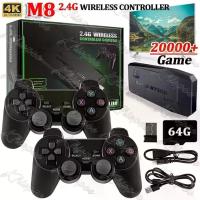 ราคา [พร้อมส่ง] M8 เกมส์ต่อทีวี Game Stick แท่งเล่นเกม 4K เกมคอนโซลไร้สาย 2.4G เกมคอนโซล เครื่องเกมส์ Game Console 64G Built-in 20000 Games รองรับการเชื่อมต่อทีวี คอมพิวเตอร์ และโปรเจ (1732543485006481111)