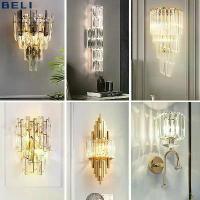 ราคา ไฟติดผนังคริสตัล LED, ดีไซน์หรูหรา, เหมาะสำหรับห้องนั่งเล่นและห้องนอน, โคมไฟ, โคมระย้า, โคมระย้าห้องโถง, โคมไฟติดผนัง (1730813911239133547)