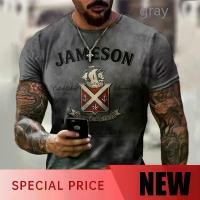 ราคา เสื้อยืดแขนสั้นผู้ชาย สไตล์ยุโรปและอเมริกา ลำลอง เท่ พิมพ์ลายเทรนด์ เจมสัน วิสกี้ เสื้อผ้าผู้ชาย ท๊อป (1732085583504312724)