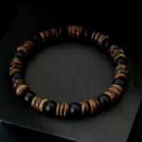 ราคา สร้อยข้อมือกะลามะพร้าวธรรมชาติ, แฮนด์เมด, สำหรับผู้ชาย, หิน Onyx ภูเขาไฟ, สร้อยข้อมือลูกปัด, เครื่องประดับสันทนาการ, การทำสมาธิ, Joias, มาใหม่ (1732226502711870691)