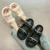 ราคา (พร้อมส่ง) รองเท้าแฟชั่นผู้หญิง รองเท้าแตะแบบสวม รองเท้าแตะผู้หญิงสาย กากเพชร รองเท้ายางนิ่มใส่สบายJJL-8688 (1730150010049039173)