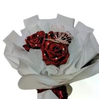ราคา ช่อดอกกุหลาบ​ริบบิ้น​กากเพชร 3ดอก (ดอกสีแดงกระดาษ​ขาว) แจ้ง​เปลี่ยน​สี​กระดาษได้ (1731959314577263367)