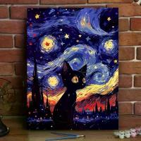 ราคา ภาพวาดสีน้ำมันดิจิตอล, การออกแบบที่เป็นมนุษย์, ทำด้วยมือ DIY, การตกแต่งห้องสีเติมสี, หรูหราราคาไม่แพง, การออกแบบแมวท้องฟ้าเต็มไปด้วยดวงดาวรักษา, สีอะคริลิค, ตกแต่งผนัง (1731506561559463715)