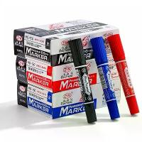 ราคา ปากกาเมจิก 2หัว ตราม้า ปากกาเคมี 2 หัว ตราม้าของแท้ Horse สีแดง/สีน้ำเงิน/สีดำ (1731446049342064978)