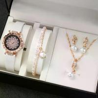 ราคา Kegllect - นาฬิกาหนังผู้หญิง 4 ชิ้น พร้อมสต็อก เต็มไปด้วยดวงดาว แยม ดอกไม้ ควอตซ์ อะนาล็อก ชุดนาฬิกา ไม่มีกล่อง (1729723928229677416)