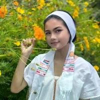 ราคา ผ้าคาดผม ผ้าทอสีขาว ลายธงชาติกะเหรี่ยง (1732006355221644797)