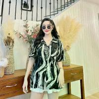 ราคา พร้อมส่ง เสื้อเชิ้ต+เสื้อครอป (ผ้าคาดผม) ผ้าไหมอิตาลีพิมพ์ลายแขนสั้น(แบบแยกชิ้นชาย-หญิง) (1730076420013459557)