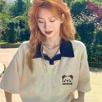 ราคา เสื้อโปโล สำหรับผู้หญิง แขนสั้น คอปก สีน้ำตาล สีเหลือง ผิวขาว ผ้าวาฟเฟิล เหมาะสำหรับนักเรียนมัธยมปลาย ฤดูร้อน 2023 มาใหม่ สไตล์อิน เสื้อผ้าขาวดำ (1730737115979221113)