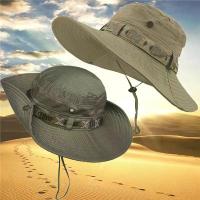 ราคา หมวกบักเก็ตปีกกว้าง สำหรับผู้ชาย เหมาะสำหรับกิจกรรมกลางแจ้ง เดินป่า ตกปลา ชายหาด หมวกกันแดดตาข่ายระบายอากาศ มีสายรัดปรับระดับได้ สีน้ำตาลพร้อมขอบสีดำ อุปกรณ์ปีนเขา (1732689997697090973)